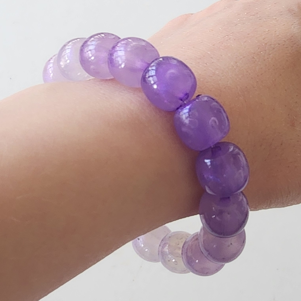 💜 Glow In The Dark Purple Barrel Bracelet